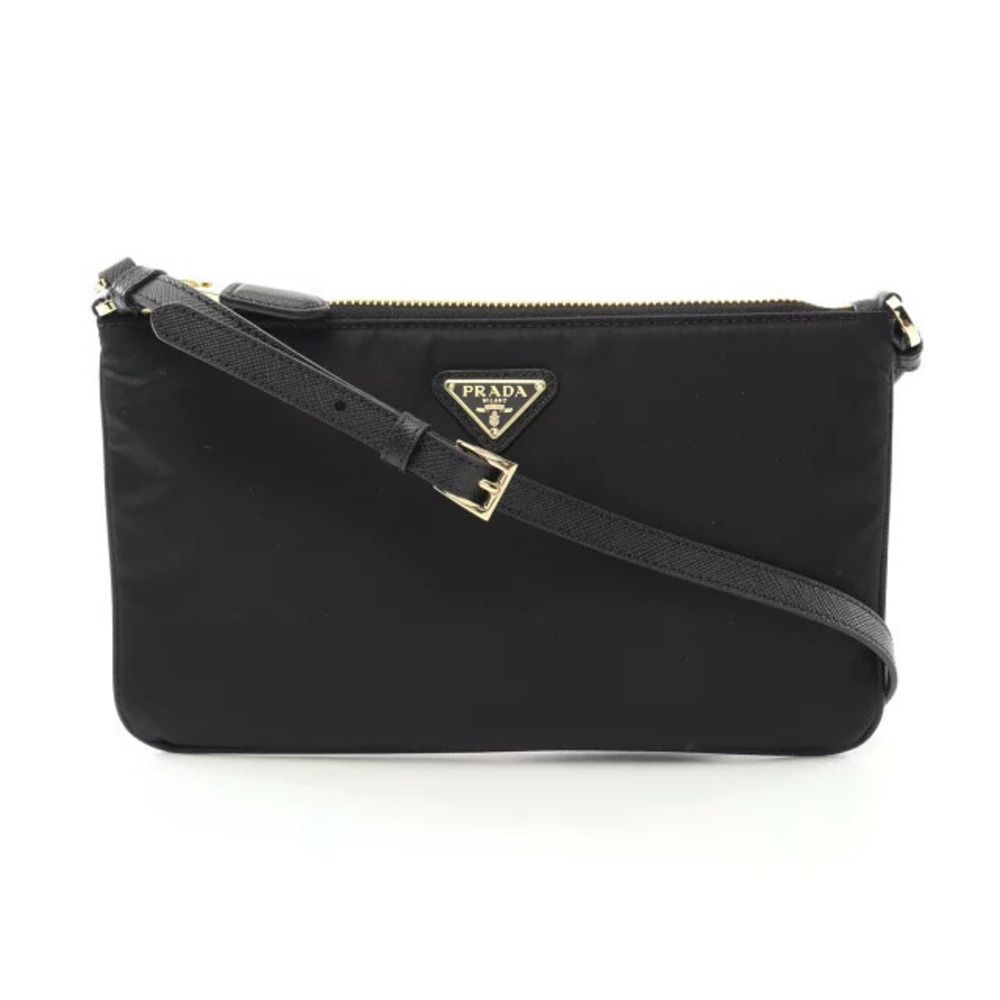Prada TESSUTO SAFFIANO Shoulder Bag Saffiano Leather Black